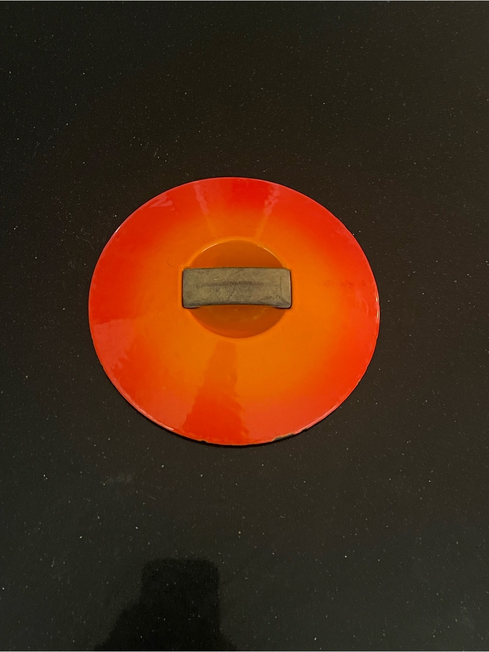 Vintage Cousances (Le Creuset) Orange Cast Iron Lid 18 ONLY